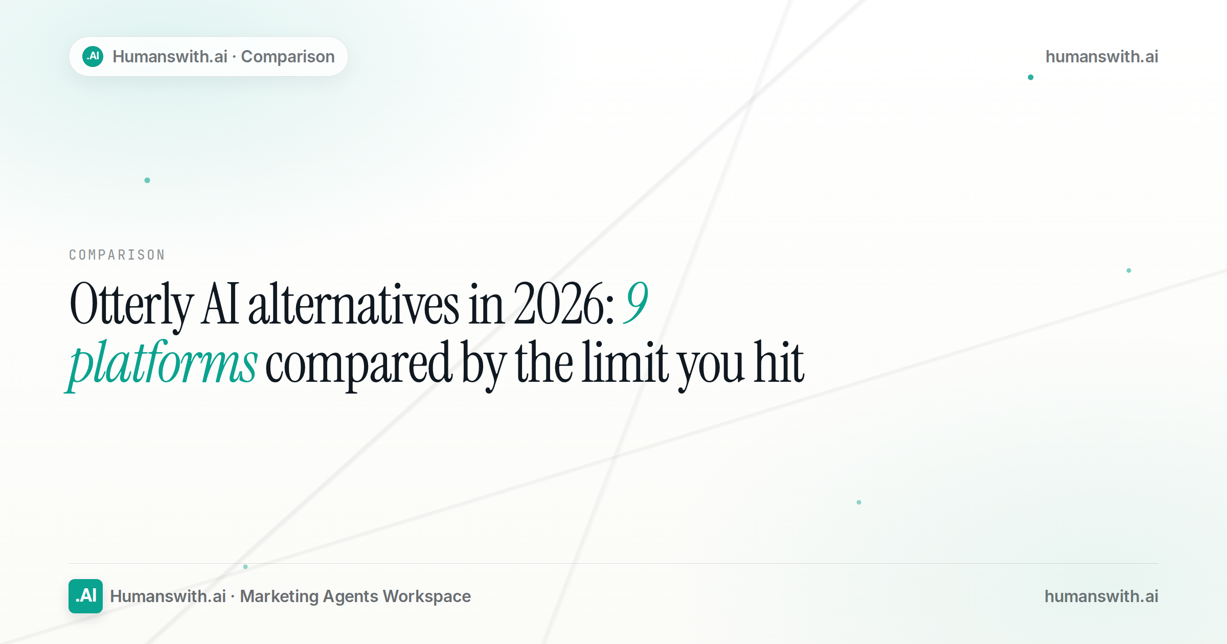 Editorial cover: Otterly AI alternatives in 2026, 9 platforms compared by the limit you hit, Humanswith.AI