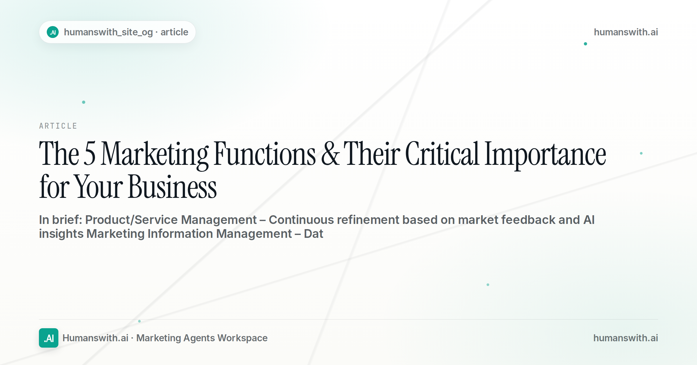 The 5 Marketing Functions & Their Critical Importance for Your Business — cover