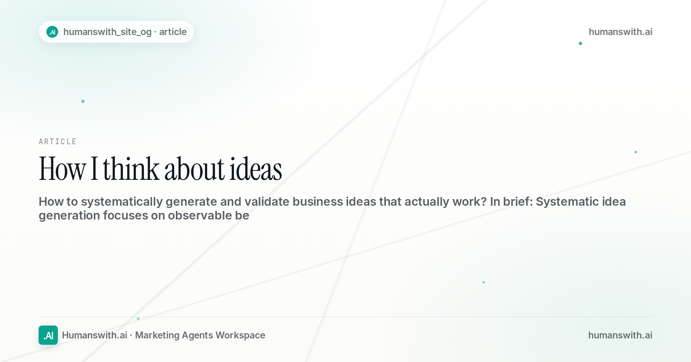 How I think about ideas — cover
