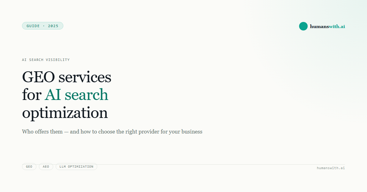 GEO Services for AI Search Optimization — cover