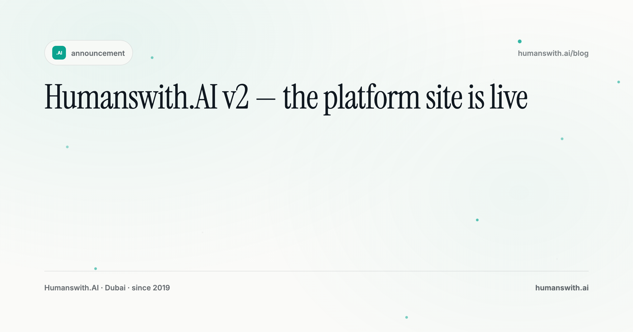 Humanswith.AI v2 — the platform site is live — cover