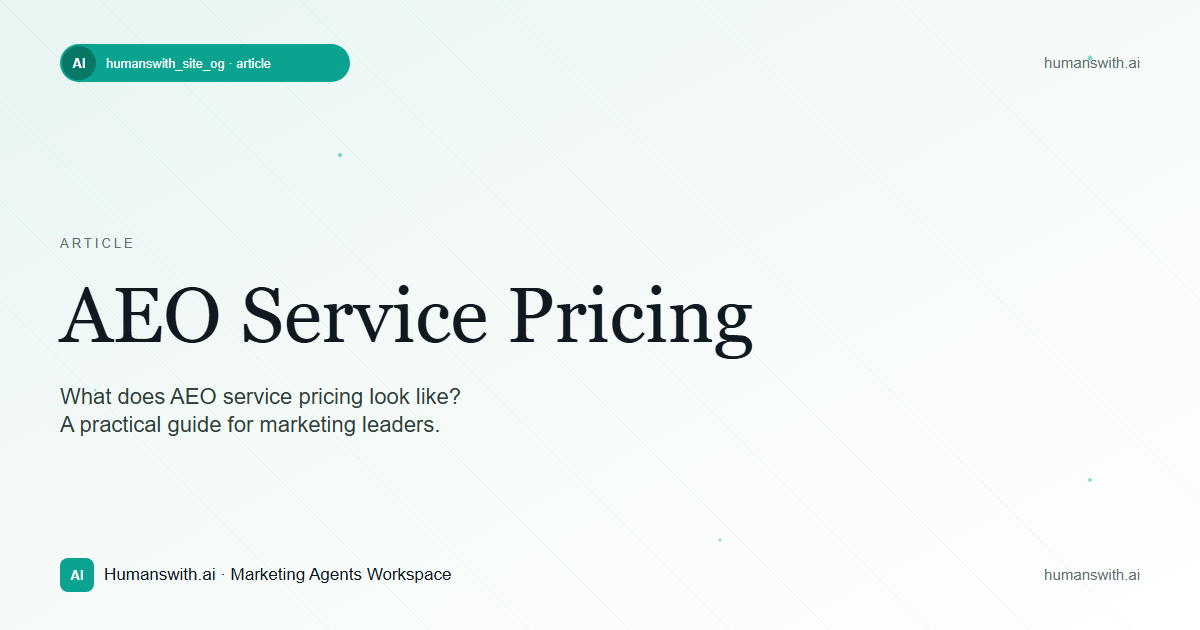 AEO Service Pricing Breakdown: What Marketing Leaders Pay in 2026 — cover