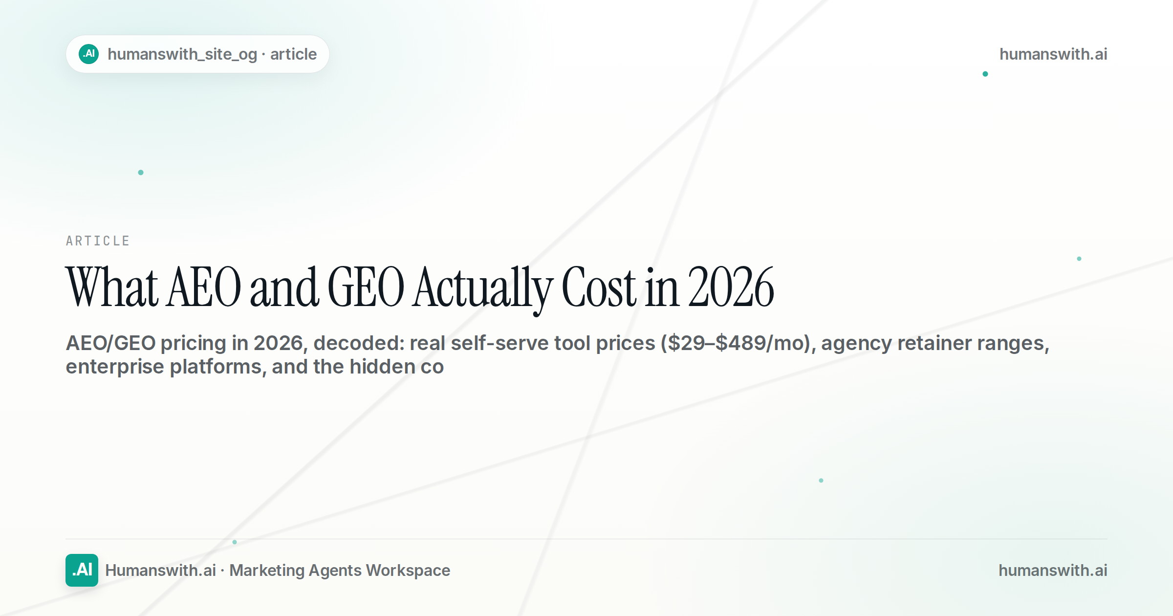 What AEO and GEO Actually Cost in 2026 — cover