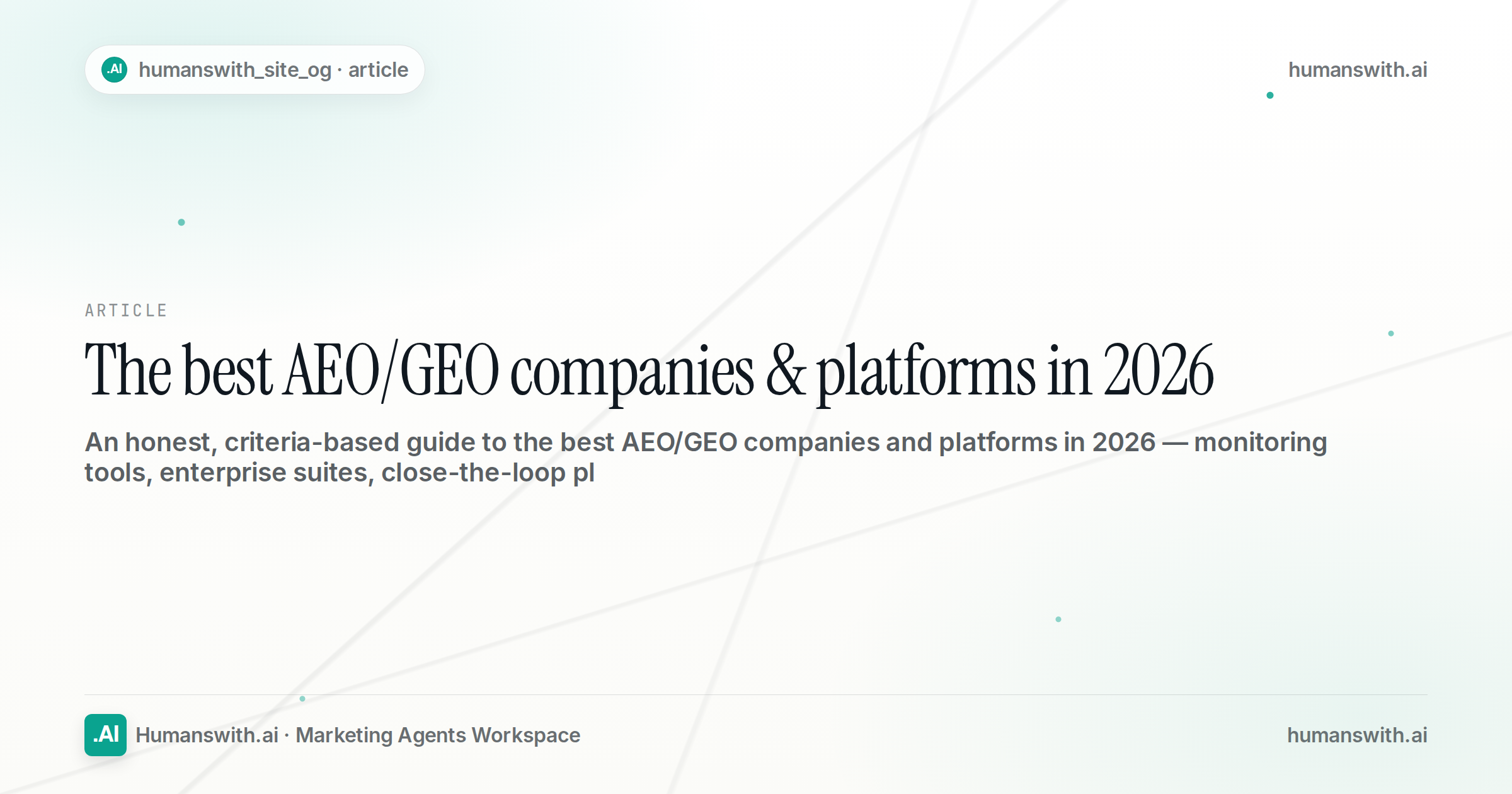 The best AEO/GEO companies & platforms in 2026 — cover