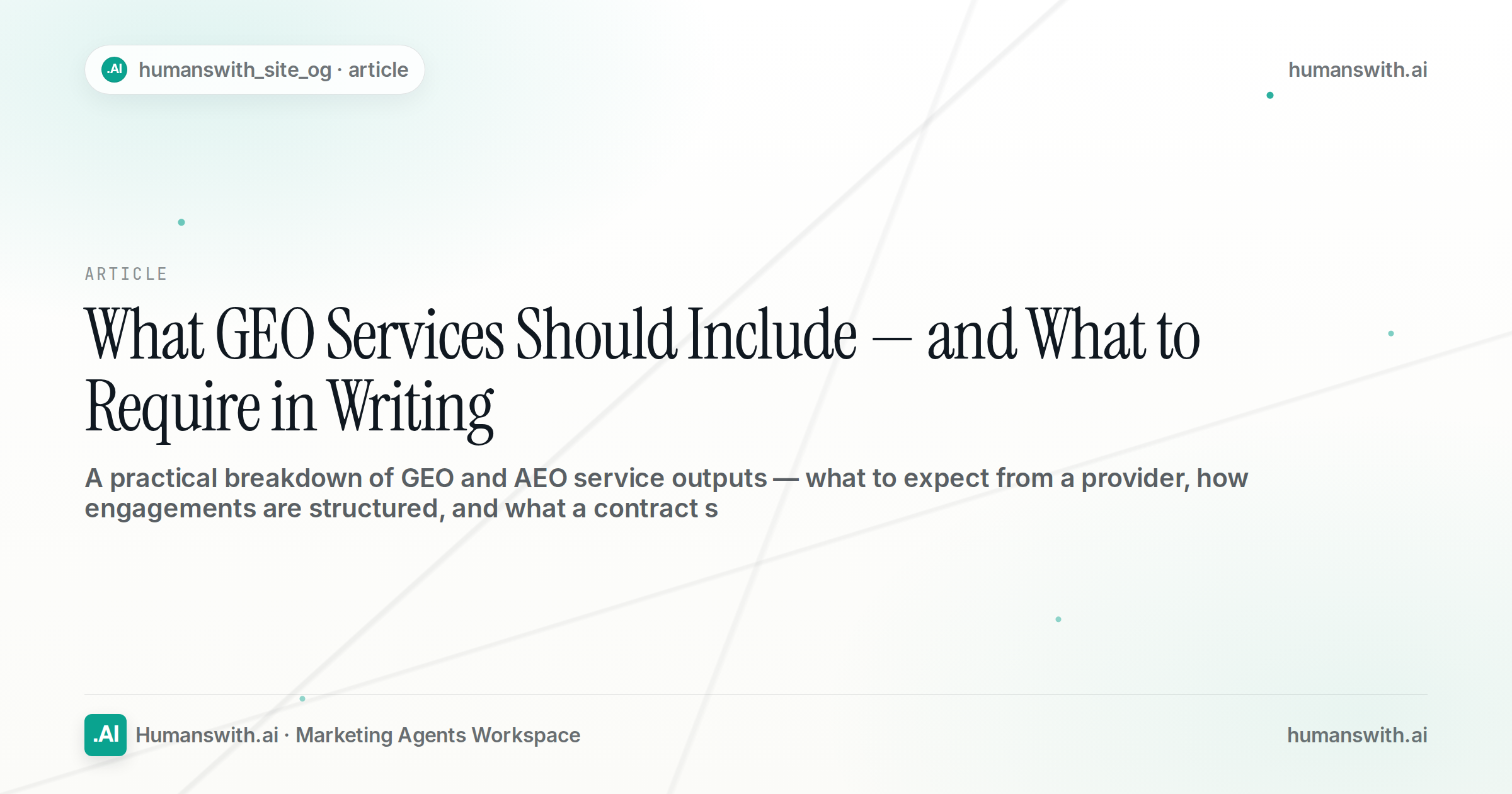 What GEO Services Should Include — and What to Require in Writing — cover