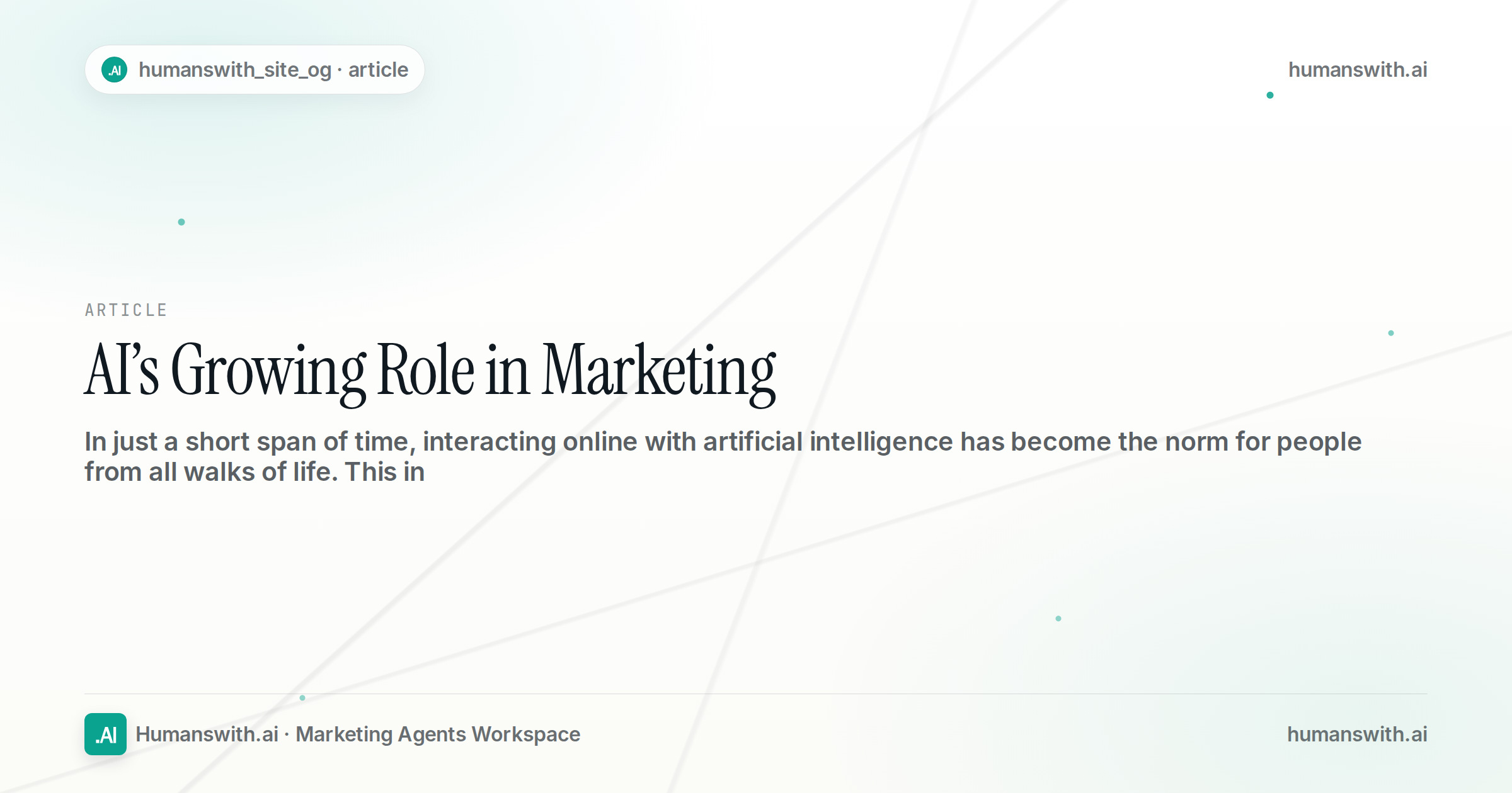 AI’s Growing Role in Marketing — cover