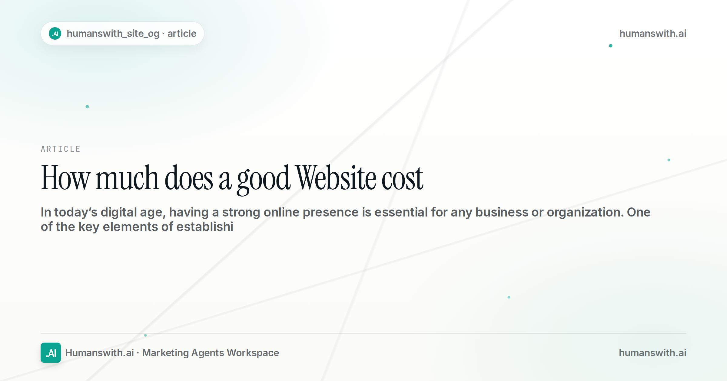 How much does a good Website cost — cover