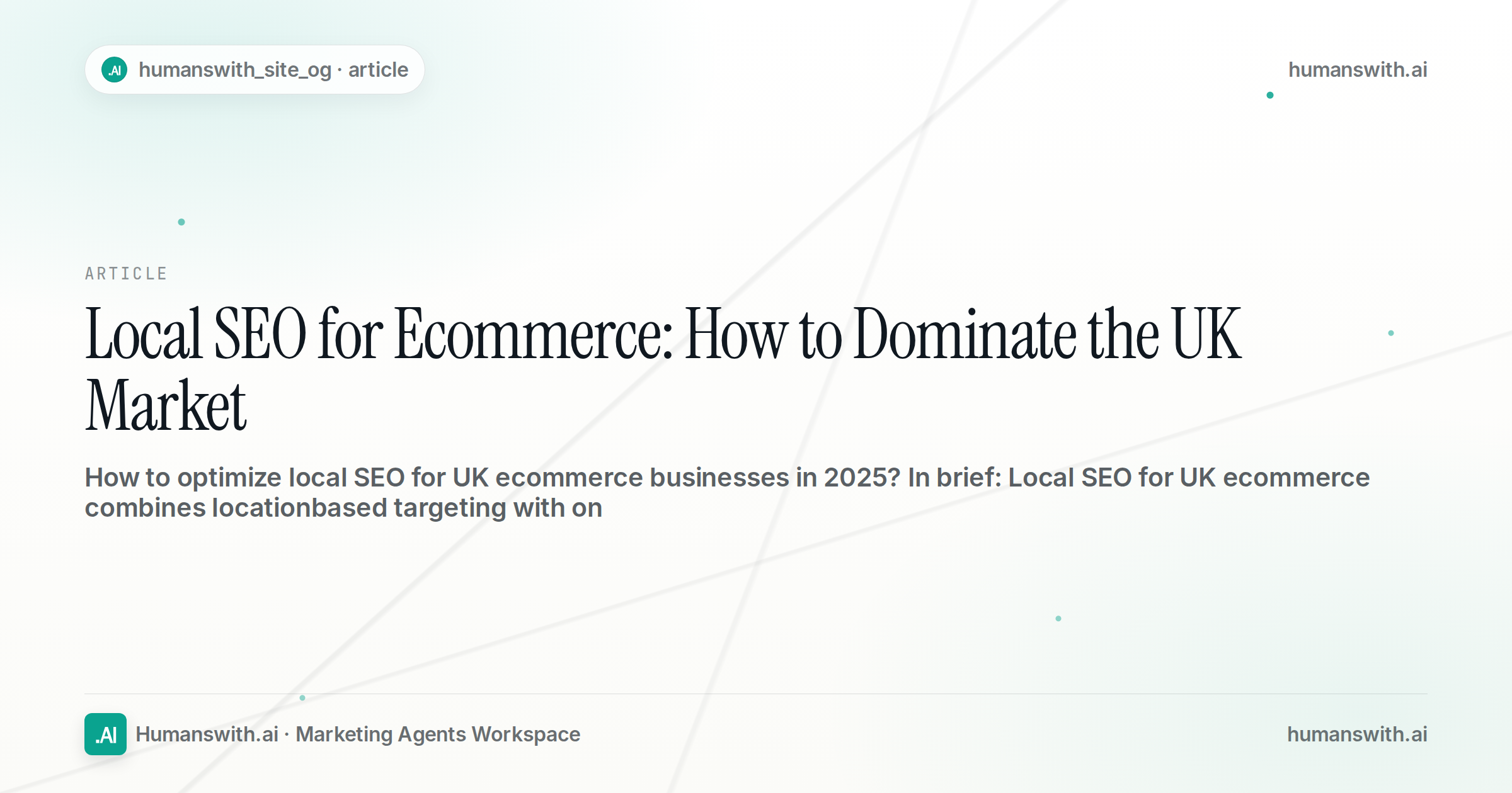 Local SEO for Ecommerce: How to Dominate the UK Market — cover