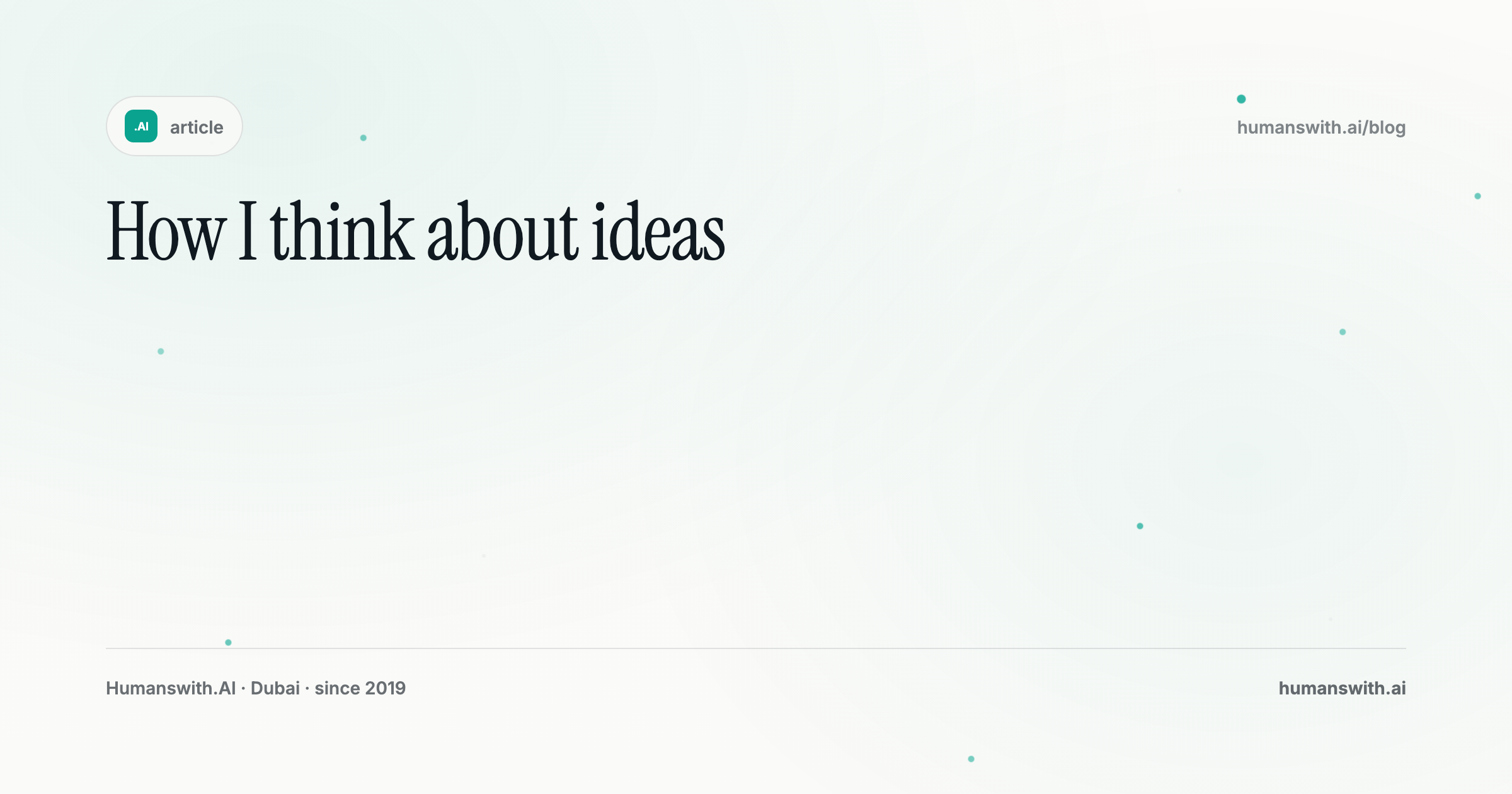How I think about ideas — cover