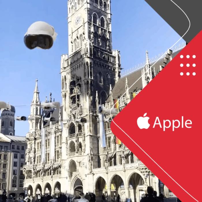 CGI-Werbevideo für Apple Vision Pro vor dem Münchner Rathaus