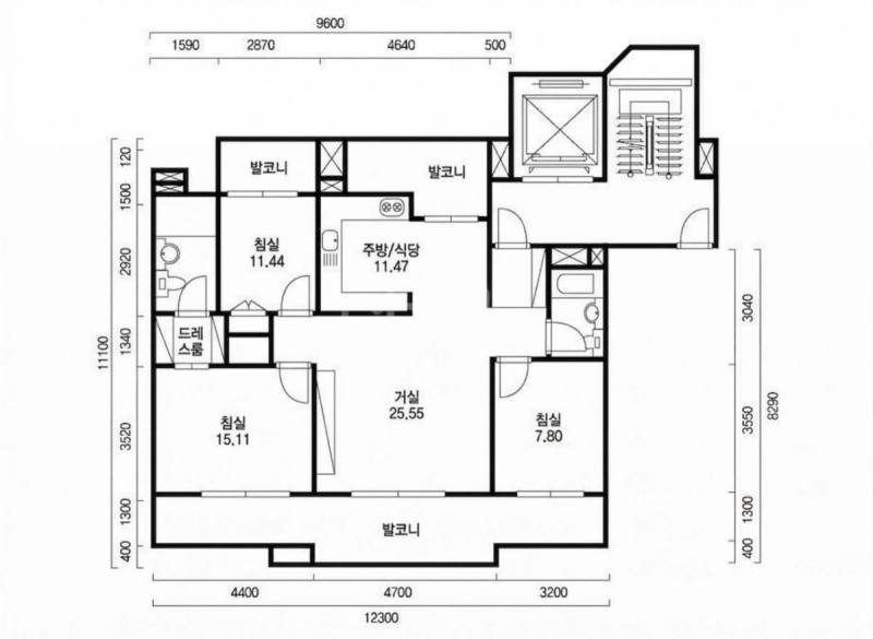 진달래대림e-편한세상 33평형 평면도