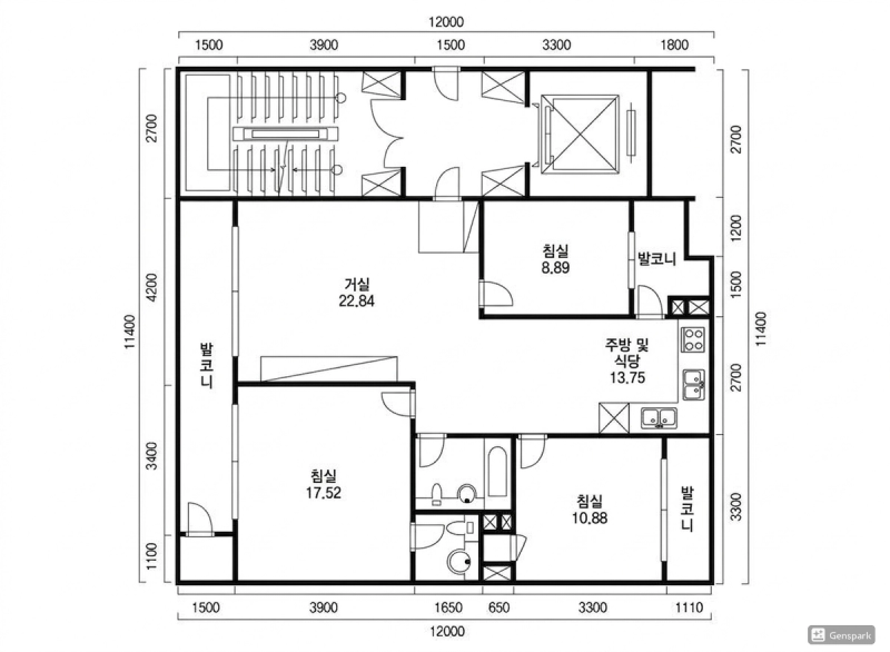 성수 쌍용 30평형 평면도
