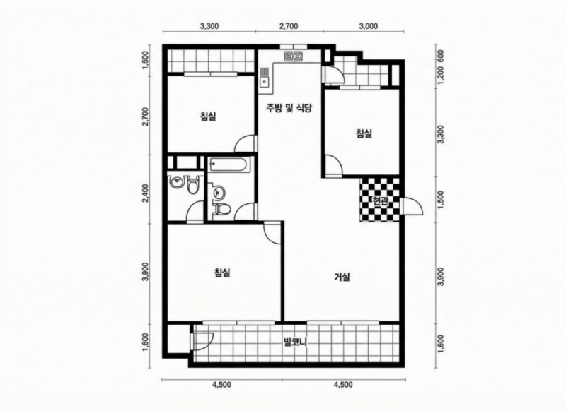 방배현대홈타운 2차 평면도