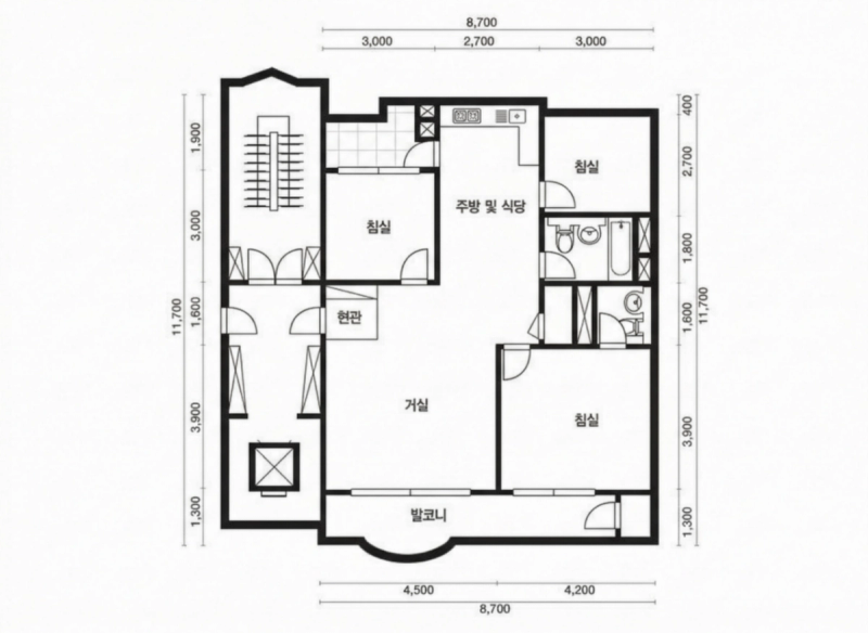 신동아리버파크 33평형 평면도