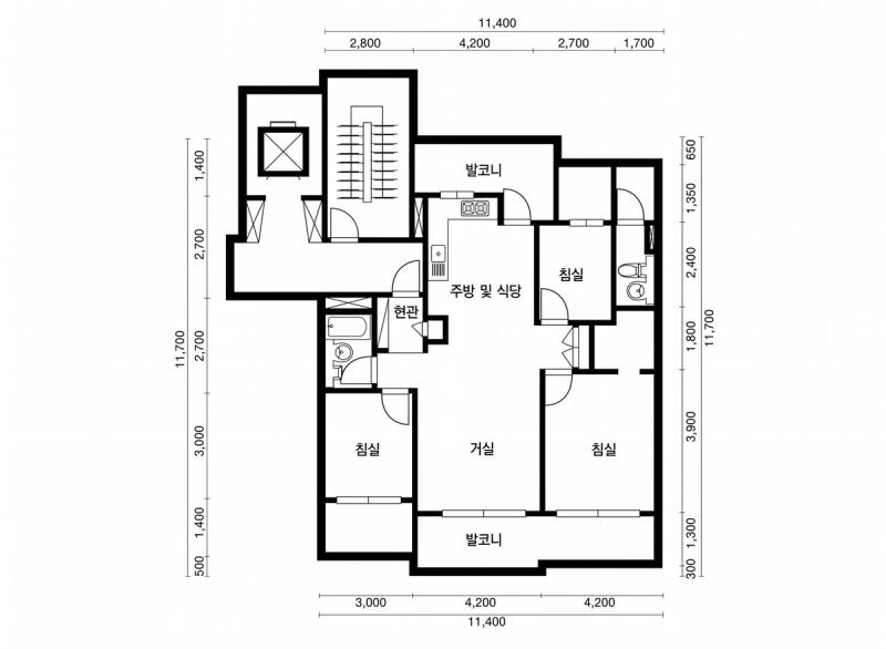 한신휴플러스 30평형 평면도