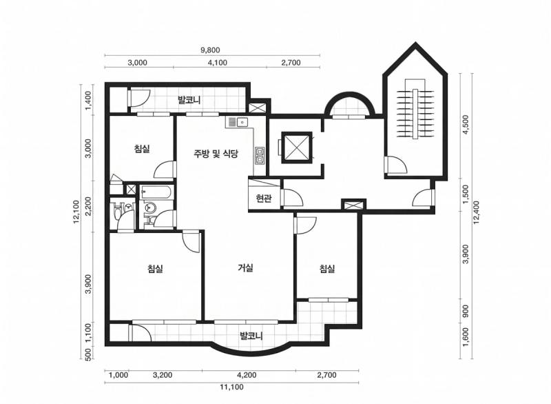 경남아너스빌 31평형 평면도
