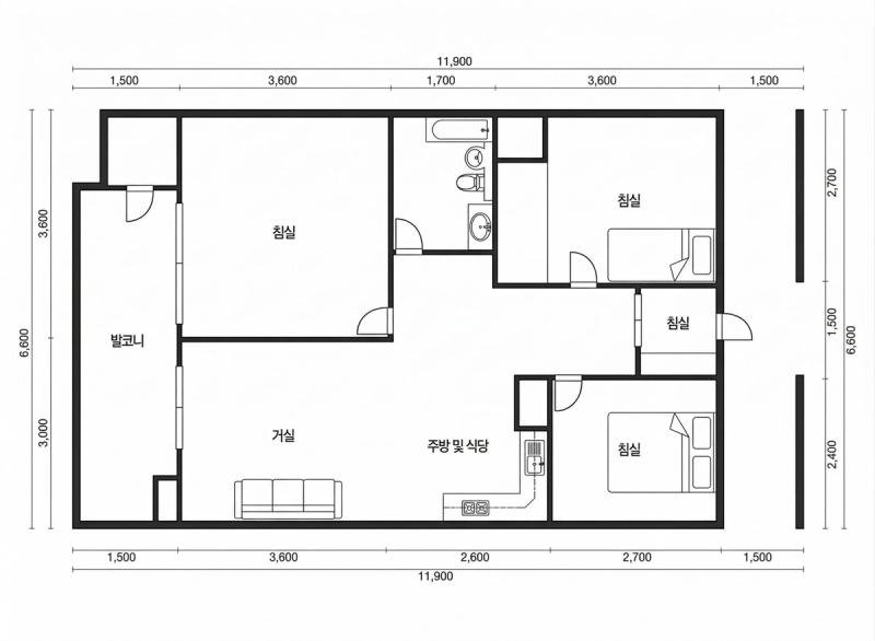강변 삼성 스위트 24B평형 평면도