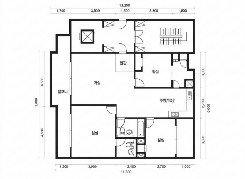 행당 한진 타운 32평형 평면도