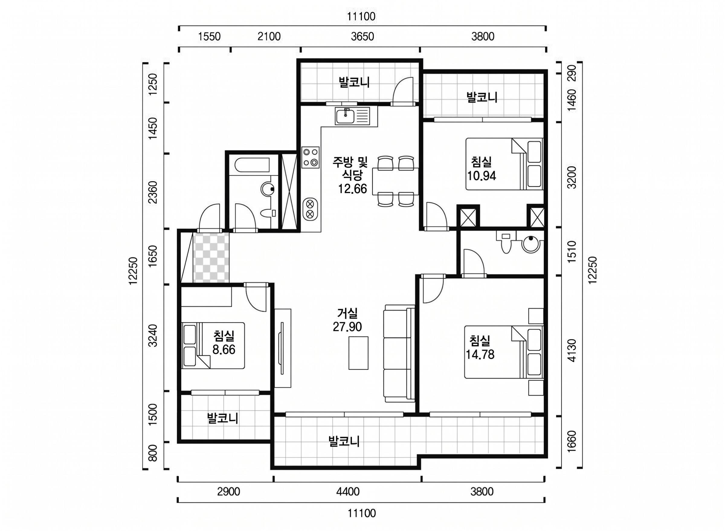 목동대원칸타빌 인테리어 평면 구조