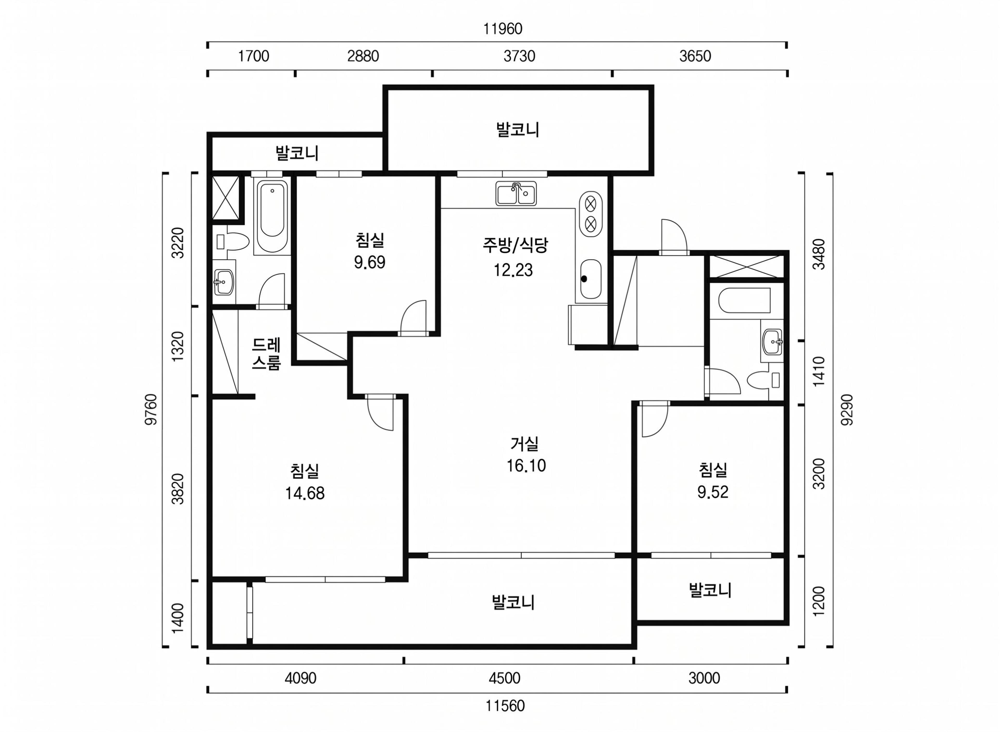 일신건영휴먼빌 인테리어 평면 구조