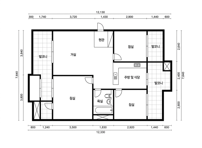금호 한신 휴플러스 평면도