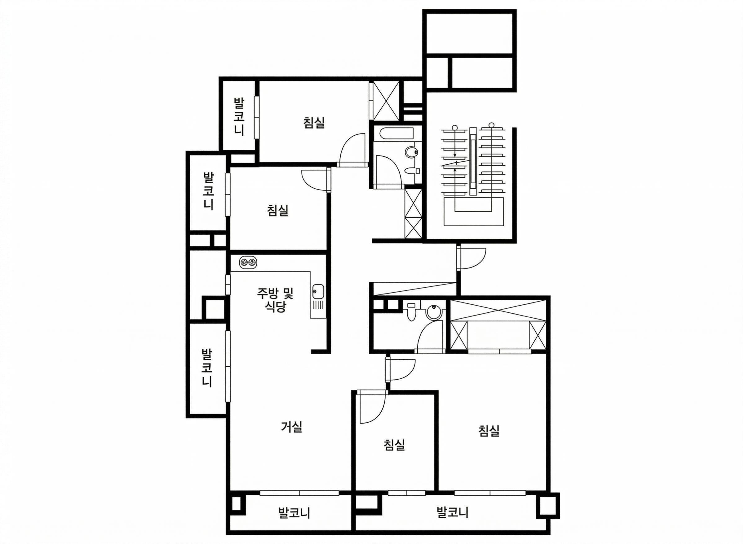 용산아크로타워(주상복합) 인테리어 평면 구조