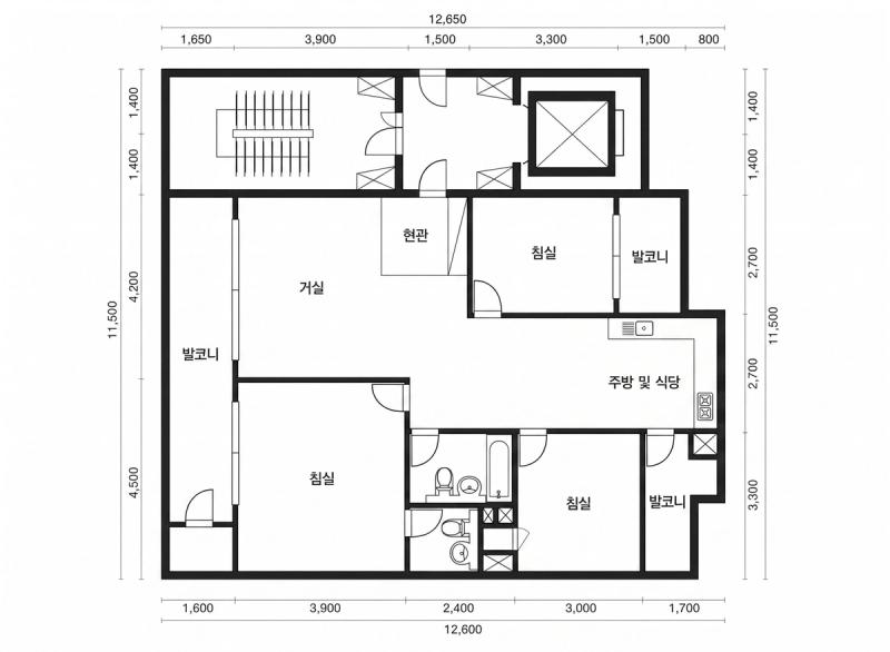창전 삼성 (창전 래미안) 32평형 평면도