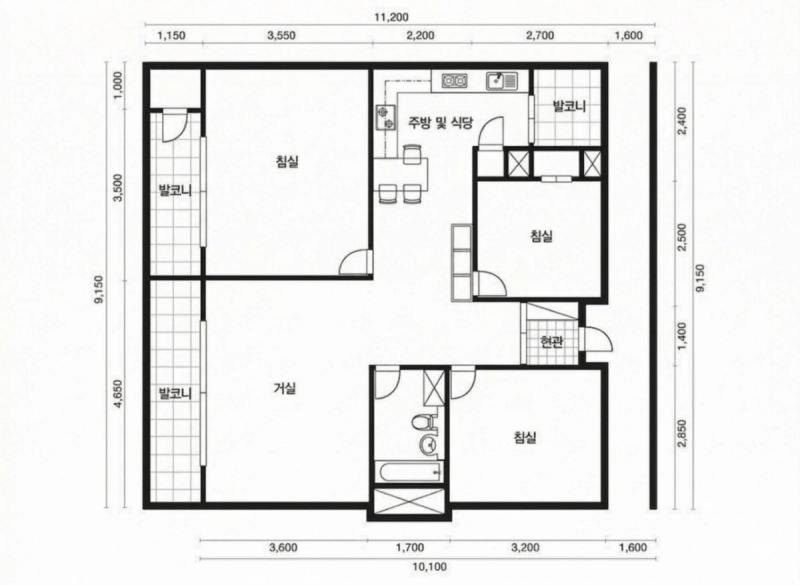 서초 진흥 32평형 평면도