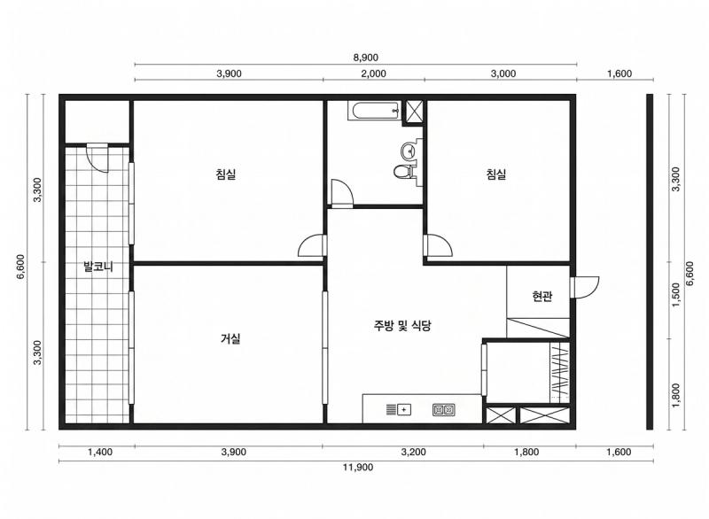 사당 현대 24평형 평면도