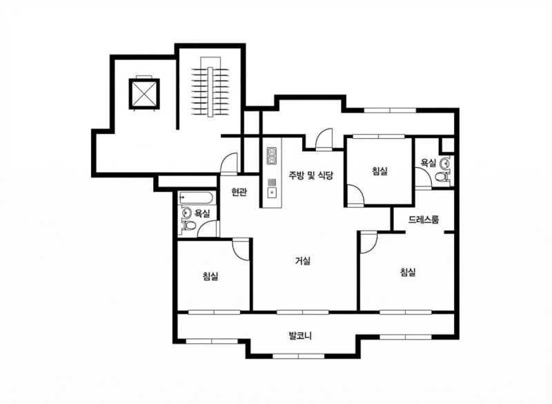 송파 파인타운 11단지 33평형 평면도