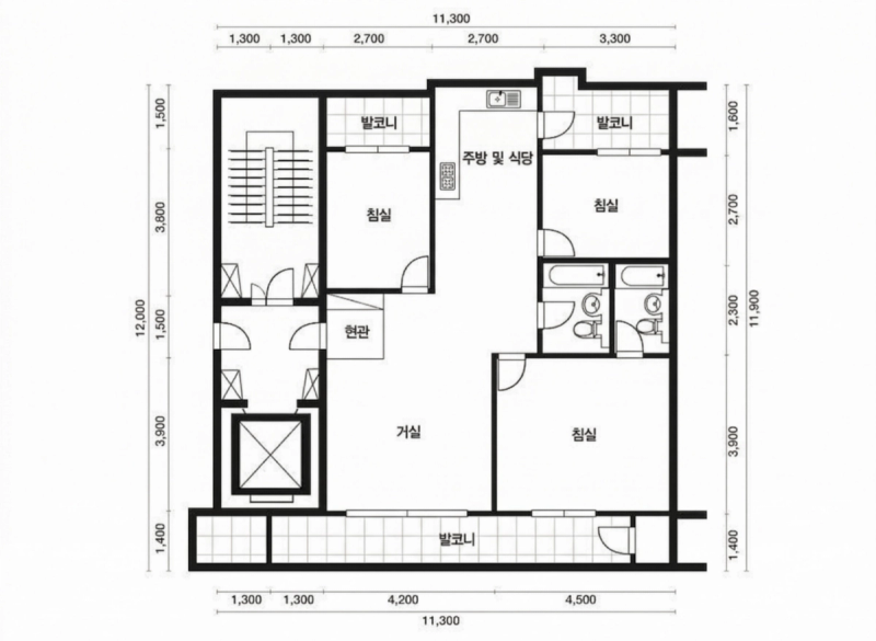 동아 한가람 31평형 평면도