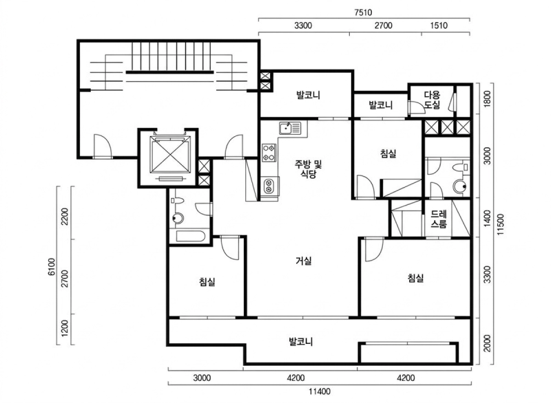 방배 서리풀 e-편한세상 33평형 평면도