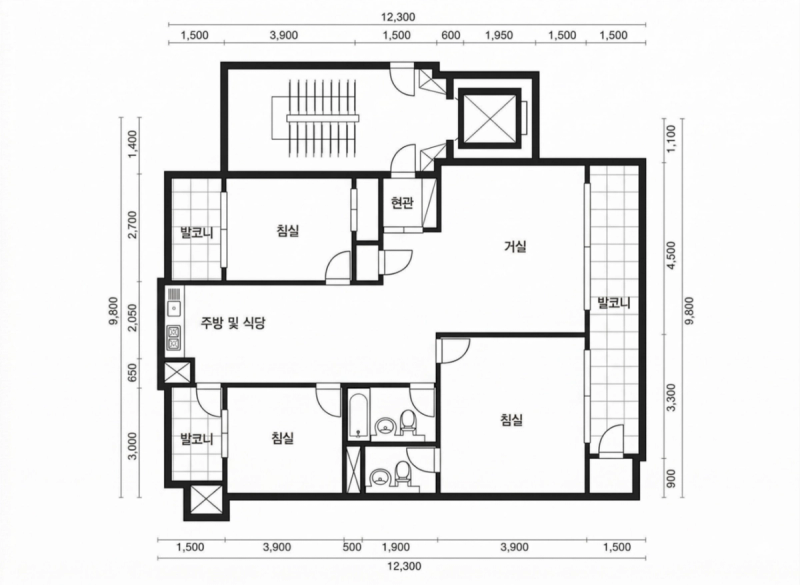 가락 한신 30평형 평면도