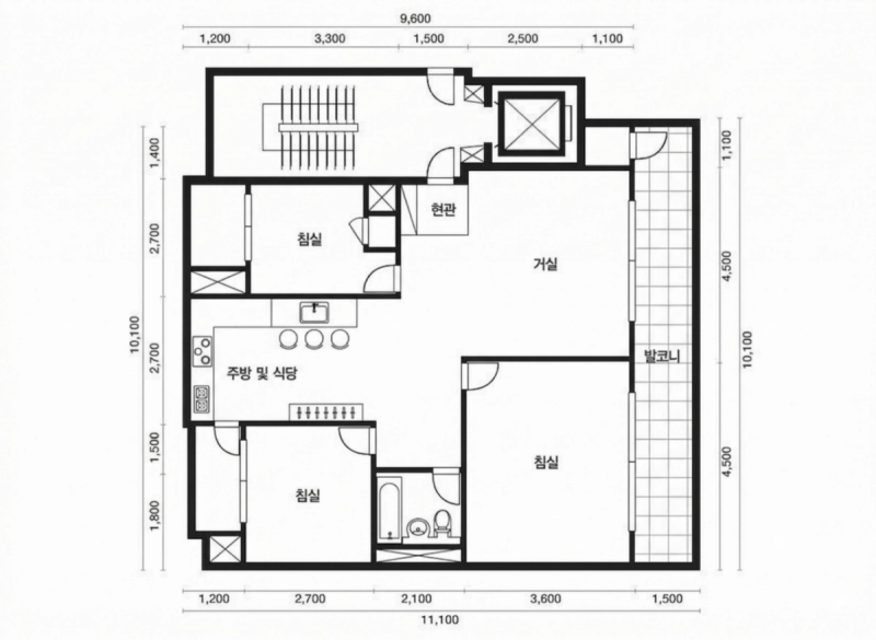 풍납 극동 29평형 평면도