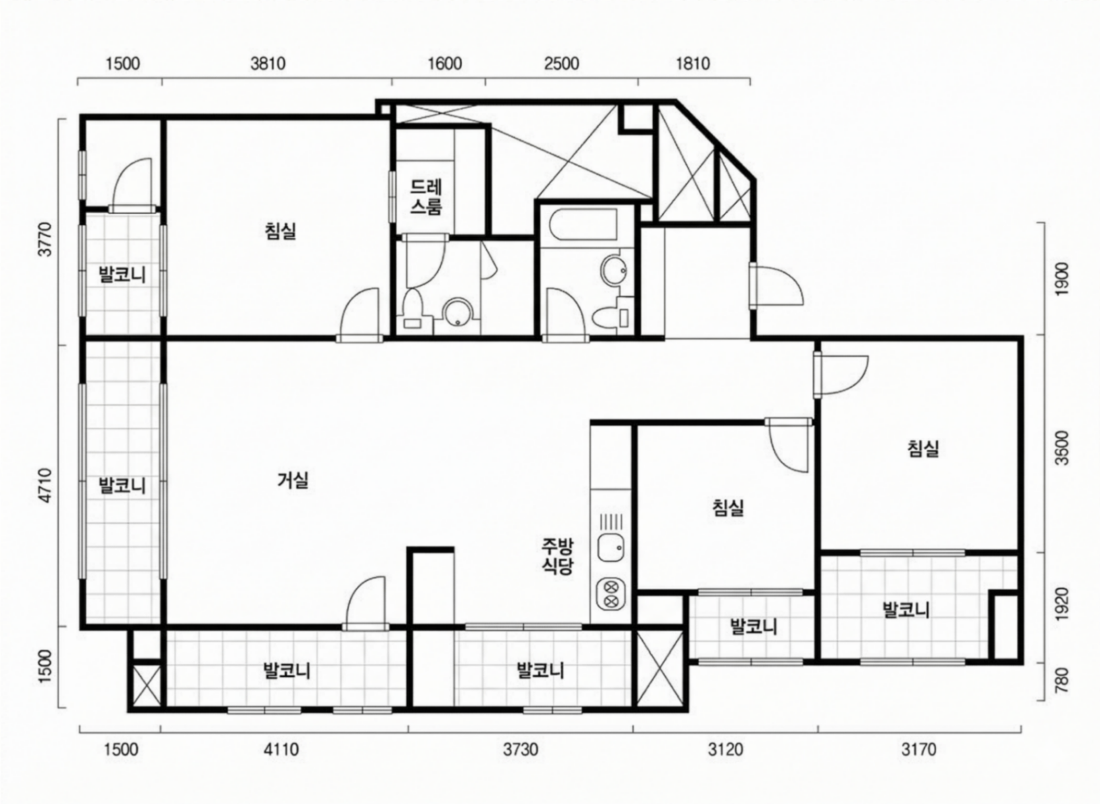 강남한양수자인 34평 인테리어 평면 구조 1