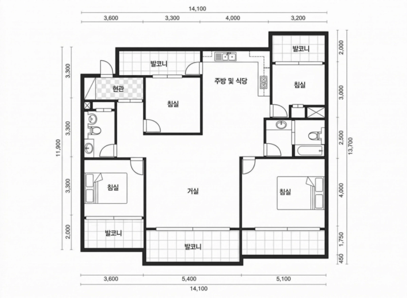 서초 현대 ESA 2 (주상복합) 평면도