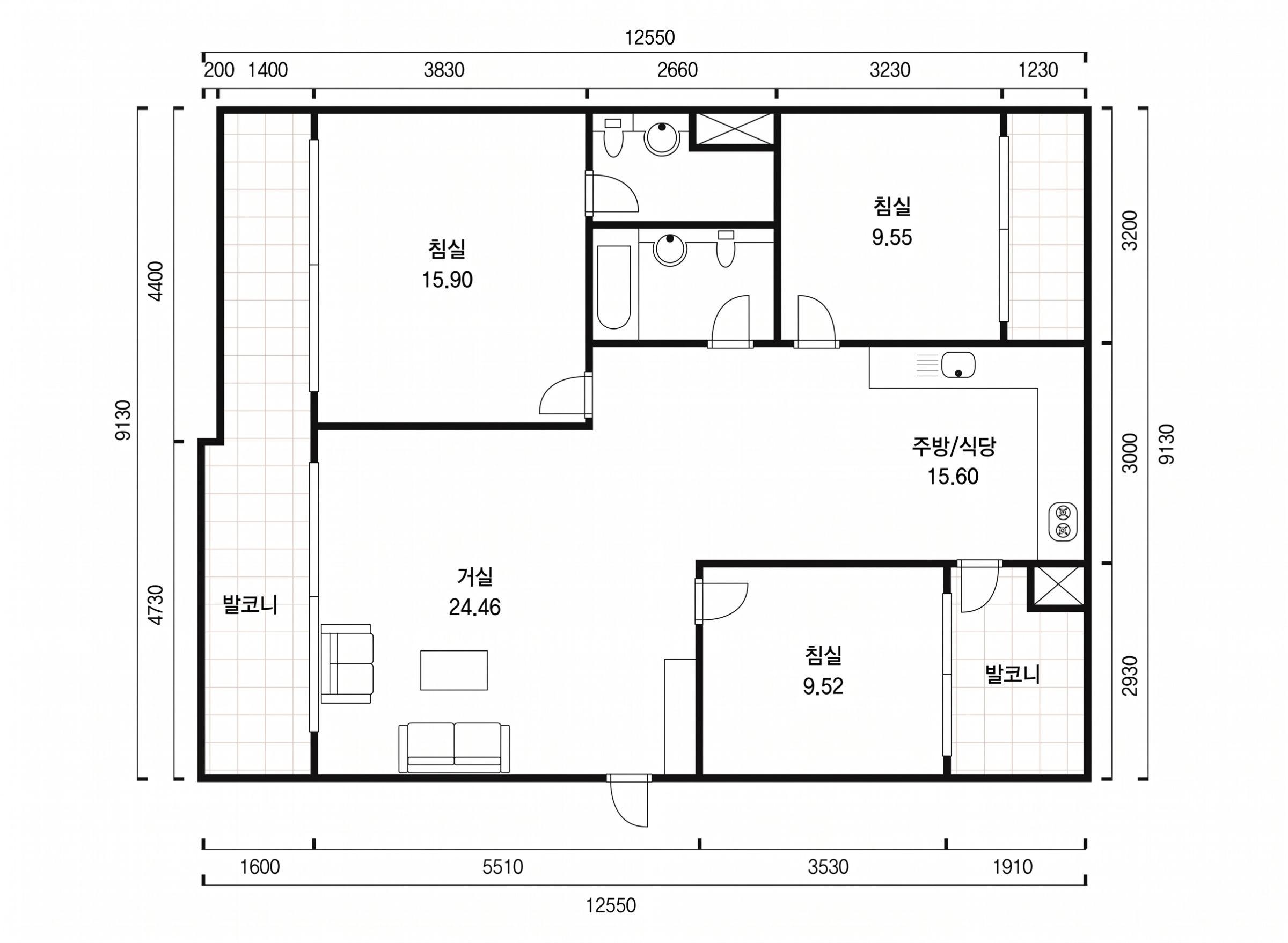 염창월드메르디앙 인테리어 평면 구조
