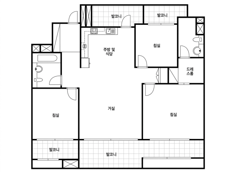 서울숲 푸르지오 1차 31평형 평면도