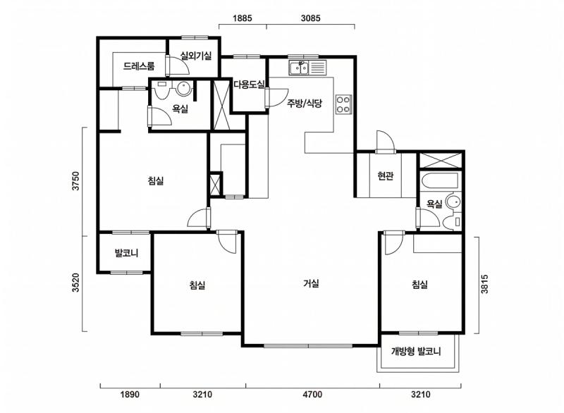 보라매 자이 더포레스트 32A평형 평면도