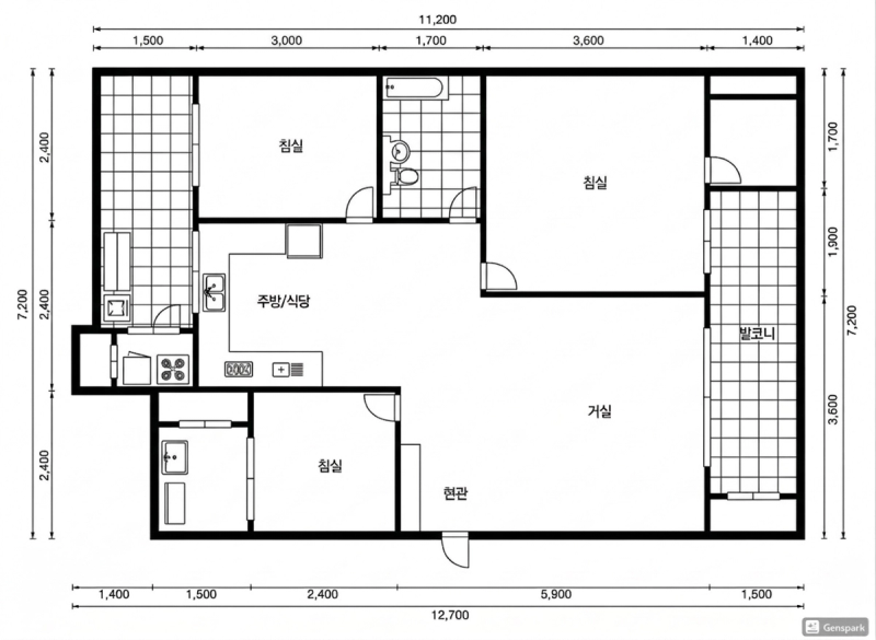 서울숲 리버그린 동아 24평형 평면도