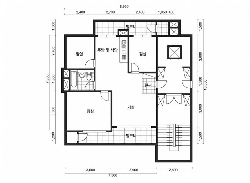 신대방 한성 24평형 평면도