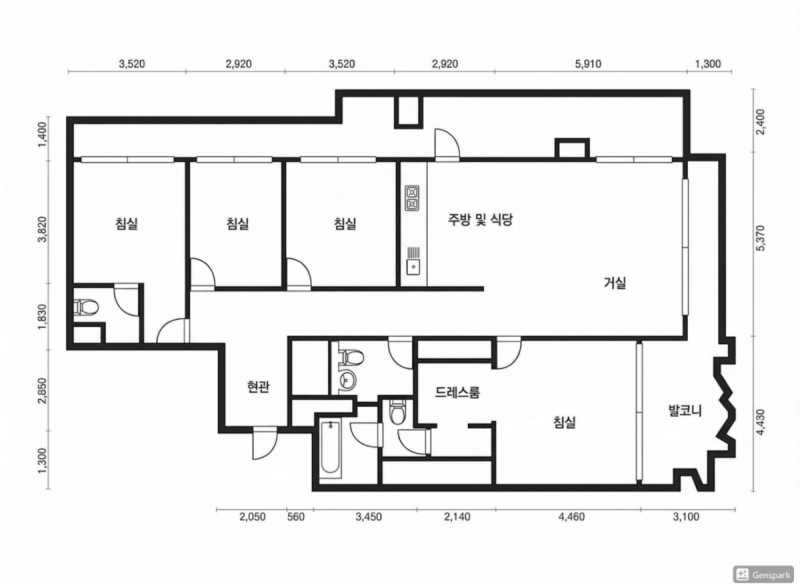 서울숲 힐스테이트 56평형 평면도