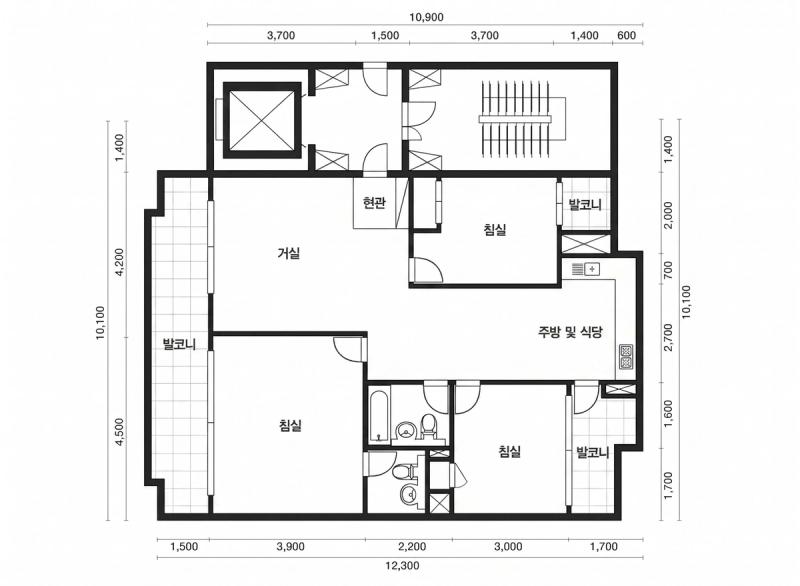 도화 현대 홈타운 2차 32평형 평면도