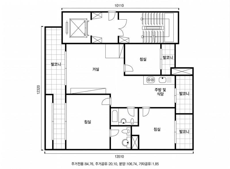 상수 두산 위브 31평형 평면도
