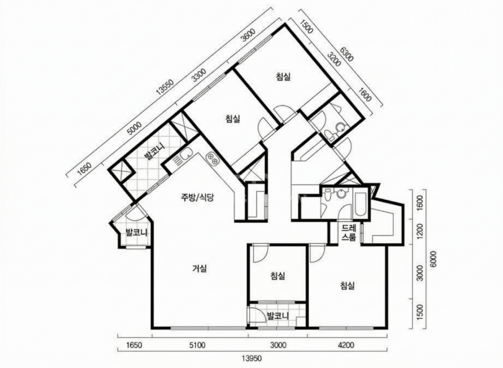 개나리SK뷰 인테리어 평면 구조 1