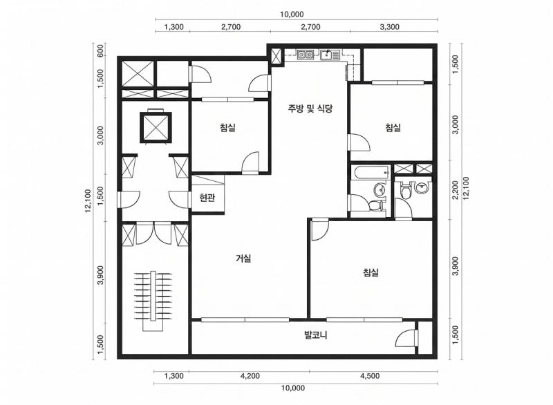 대방 현대 1차 29평형 평면도
