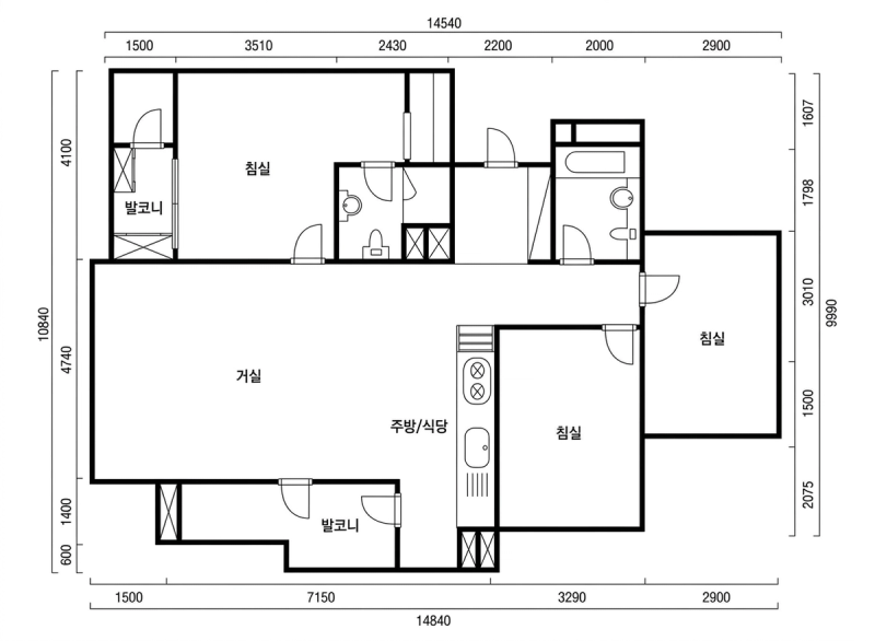 서울숲 푸르지오 2차 33B평형 평면도