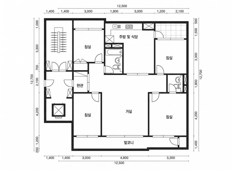 상도 삼호 41평형 평면도