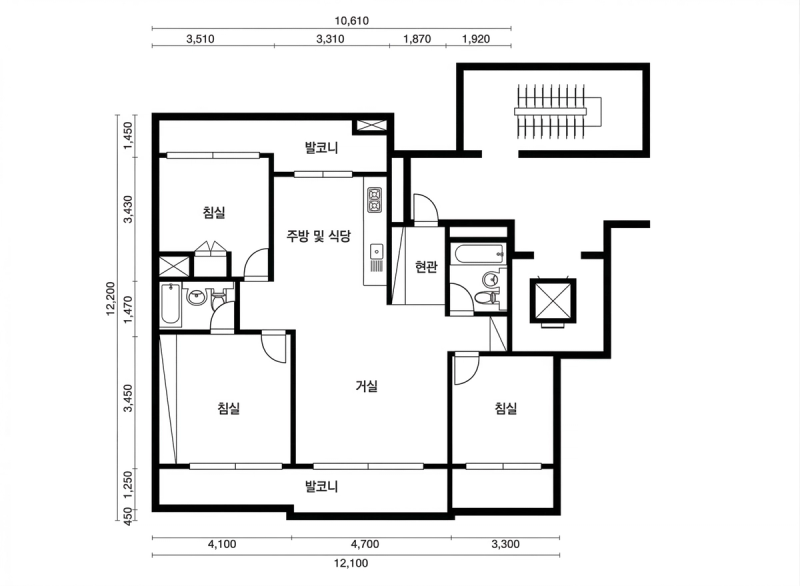 도곡렉슬 33A평형 평면도