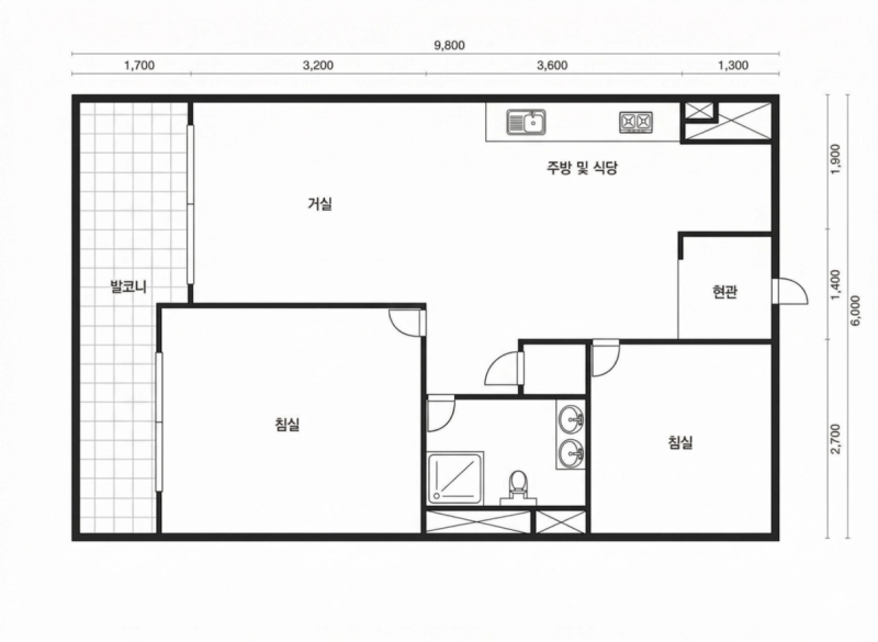 거여 1단지 21평형 평면도
